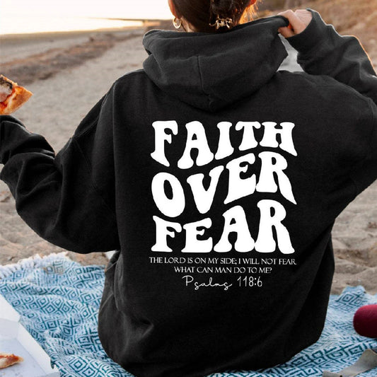 Faith Over Fear Sweatshirt,christian Shirt,bible Verse Hoodi 🌴 VibeFlex Sports