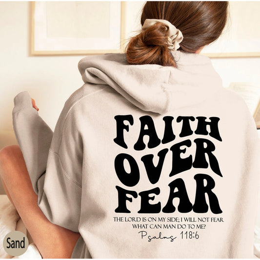 Faith Over Fear Sweatshirt,christian Shirt,bible Verse Hoodi 🌴