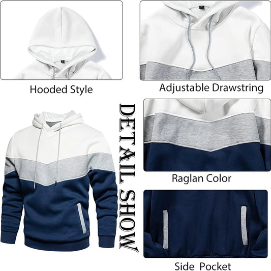 Mens Hooded Sweatshirt Casual Long Sleeve Drawstring Print Pullover Hoodies 🌴