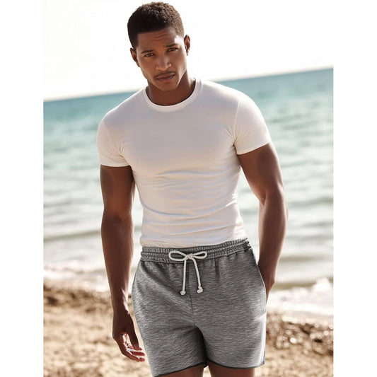 Mens Lounge Shorts Knit Terry Cloth Drawstring Athletic Sweat Shorts With Pockets 6 Inch 🌴