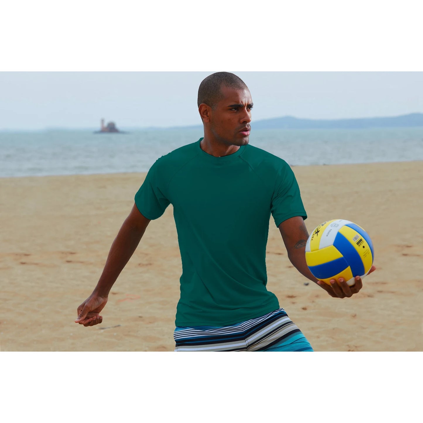 Men's T-shirt Swim Tee Short Sleeve Running Shirt Swimwear Swim Hiking Workout Shirt 🌴 VibeFlex Sports