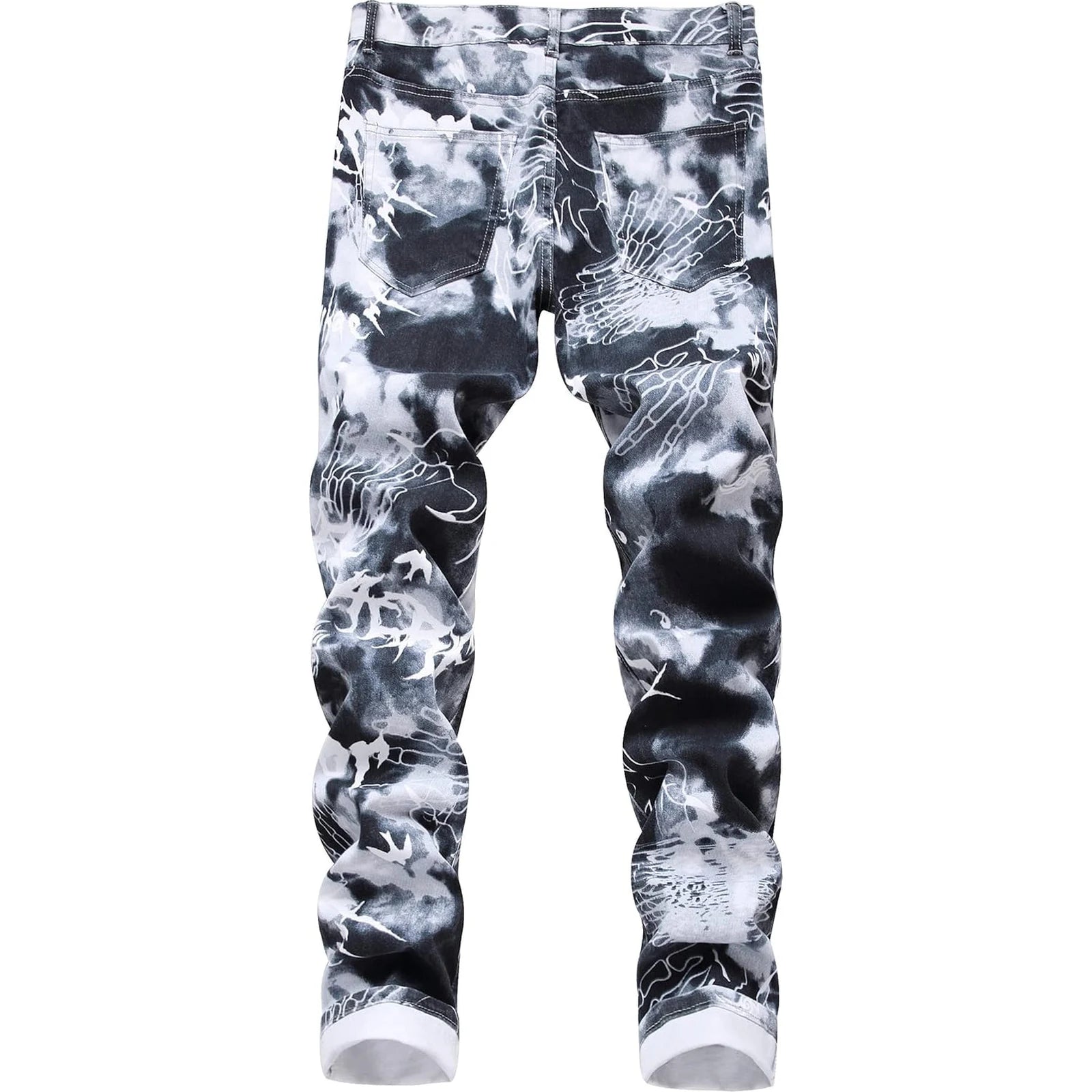 Men's Skinny Stretch Jeans Fashion Printed Slim Fit Jeans Comfort Flex Waist Casual Pants 🌴 VibeFlex Sports