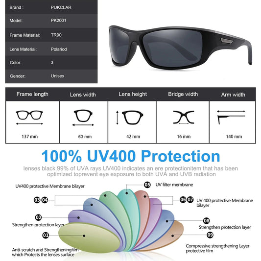 Polarized Sports Sunglasses For Men Women Driving Sunglasses Cycling Running Fishing Golf Goggles Unbreakable Frame 🌴