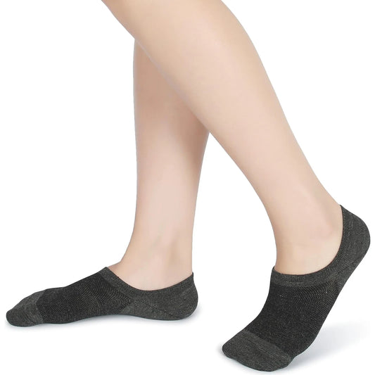 Women’s 6 Pairs Bamboo Mesh Design Low Cut Non Slip No Show Socks 🌴 VibeFlex Sports