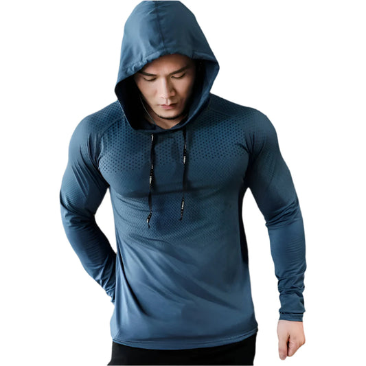 Mens Fitness Tracksuit Running Sport Hoodie Gym Joggers Hooded Outdoor Workout Athletic Clothing Muscle Training Sweatshirt Tops 🌴 VibeFlex Sports