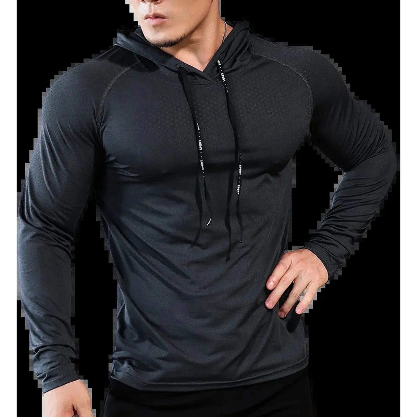 Mens Fitness Tracksuit Running Sport Hoodie Gym Joggers Hooded Outdoor Workout Athletic Clothing Muscle Training Sweatshirt Tops 🌴