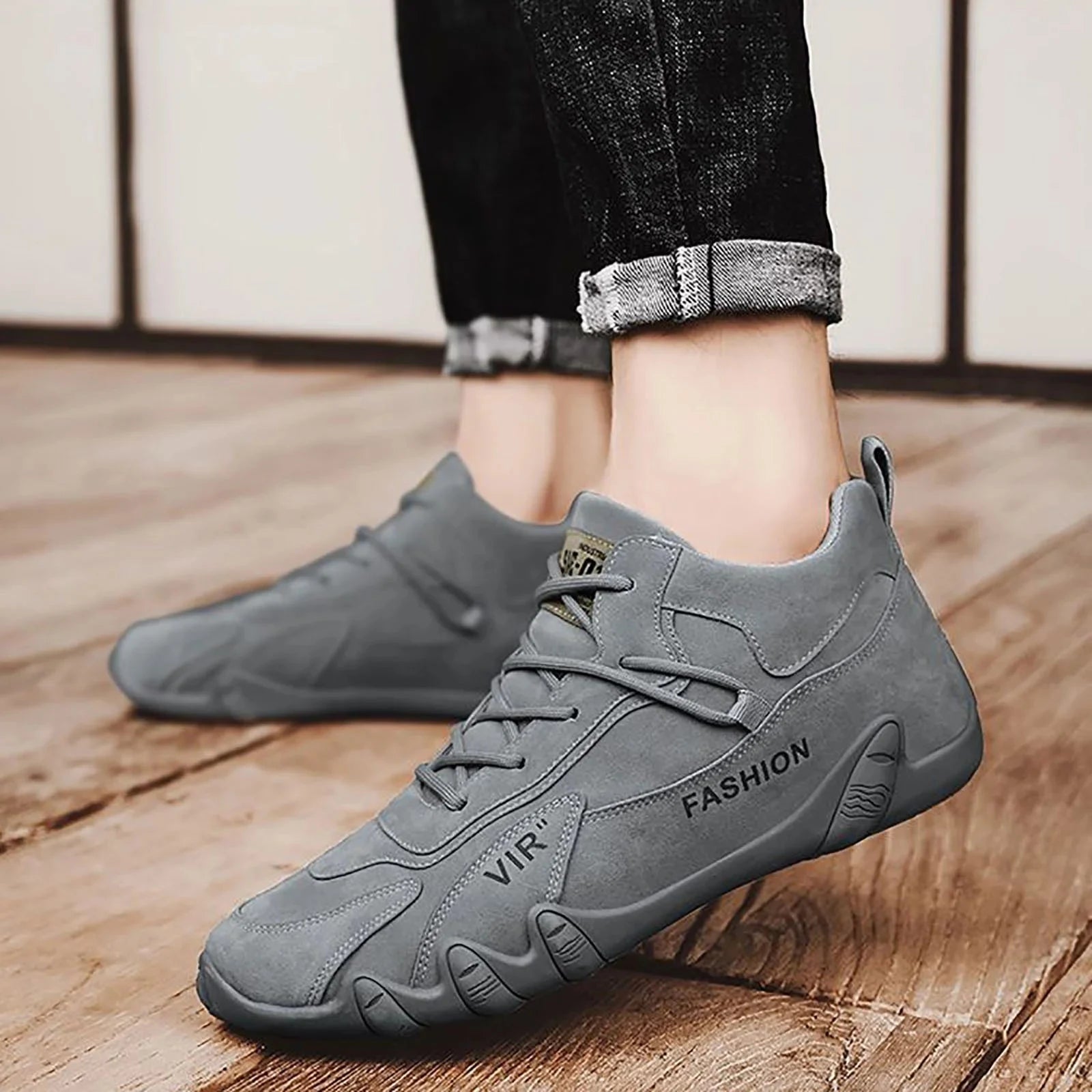 Basketball Shoes Mens Casual Shoes Lace Up Extra Wide Dress Shoes For Men Sports Shoes For Men Popular Labor Work Shoes Wear High Top Board Shoes Casual Leisure Shoes Mens Leather Casual Shoes 🌴 VibeFlex Sports
