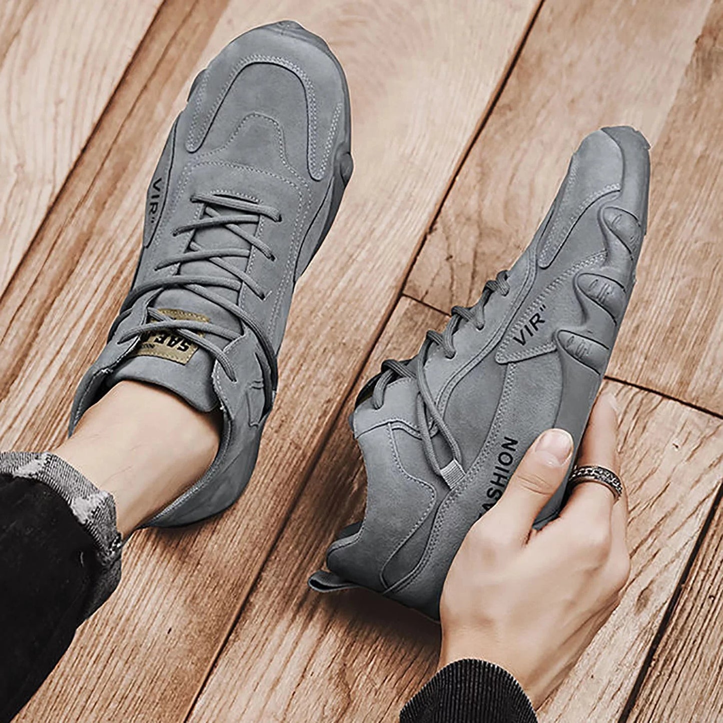 Basketball Shoes Mens Casual Shoes Lace Up Extra Wide Dress Shoes For Men Sports Shoes For Men Popular Labor Work Shoes Wear High Top Board Shoes Casual Leisure Shoes Mens Leather Casual Shoes 🌴