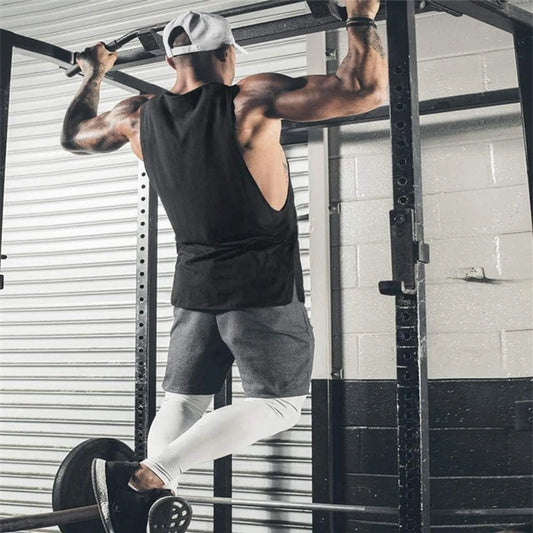 Men Workout Tank Top Gym Bodybuilding Sleeveless Muscle T Shirts Cut Off Shirts 🌴 VibeFlex Sports