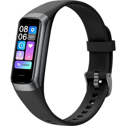 Health And Fitness Tracker For Men And Women, Amoled Display, Compatible With Android & Ios, Includes Alarm, Stopwatch, Blood Pressure Monitor, Calorie Tracking, Ip68 Waterproof, Step Tracking 🌴 VibeFlex Sports