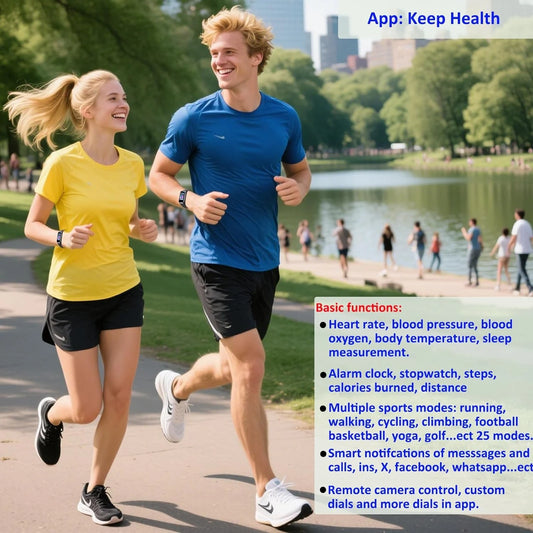 Health And Fitness Tracker For Men And Women, Amoled Display, Compatible With Android & Ios, Includes Alarm, Stopwatch, Blood Pressure Monitor, Calorie Tracking, Ip68 Waterproof, Step Tracking 🌴 VibeFlex Sports
