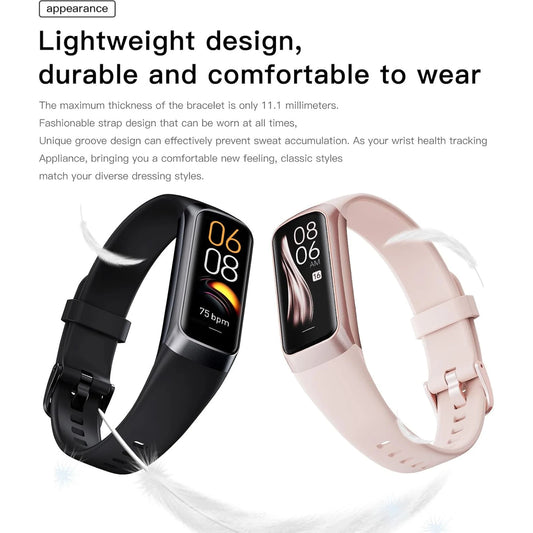 Health And Fitness Tracker For Men And Women, Amoled Display, Compatible With Android & Ios, Includes Alarm, Stopwatch, Blood Pressure Monitor, Calorie Tracking, Ip68 Waterproof, Step Tracking 🌴 VibeFlex Sports