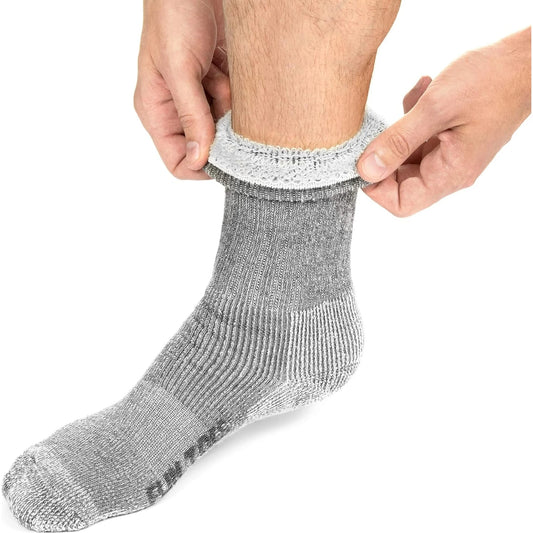 Men's Lightweight Merino Wool Hiking Crew Socks - 6 Pairs, Reinforced, Sizes 8-12 🌴