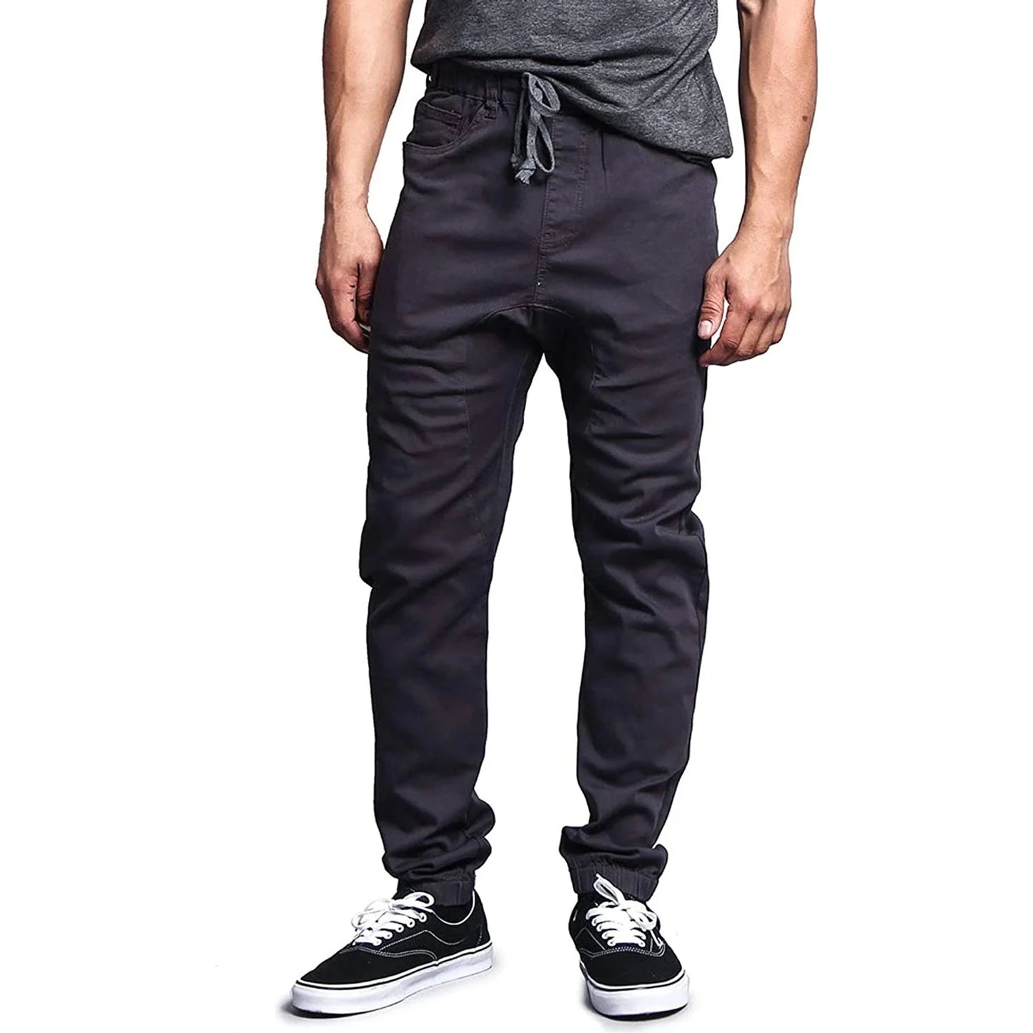 Men's Stretch Twill Drop Crotch Jogger Pants, Available In Sizes Up To 5x 🌴 VibeFlex Sports