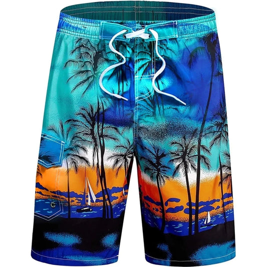 Men's Long Swim Trunks With Mesh Lining And Pockets - Quick-dry Beach Board Shorts 🌴 VibeFlex Sports