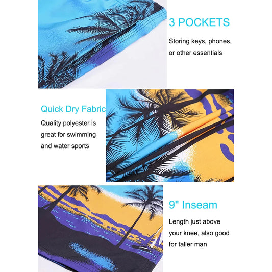 Men's Long Swim Trunks With Mesh Lining And Pockets - Quick-dry Beach Board Shorts 🌴