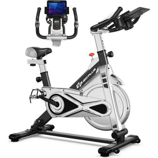 Adjustable Stationary Silent Belt Exercise Bike With Phone Holder And Digital Display 🌴 VibeFlex Sports