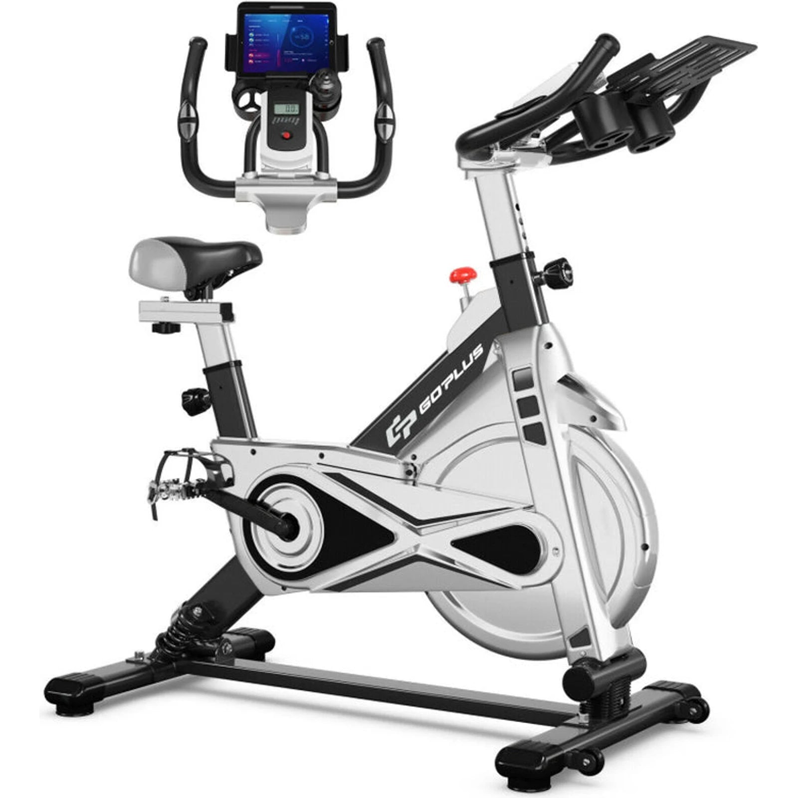 Adjustable Stationary Silent Belt Exercise Bike With Phone Holder And Digital Display 🌴 🌴 VibeFlex Sports