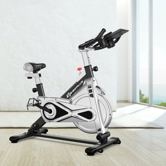 Adjustable Stationary Silent Belt Exercise Bike With Phone Holder And Digital Display 🌴 🌴 VibeFlex Sports
