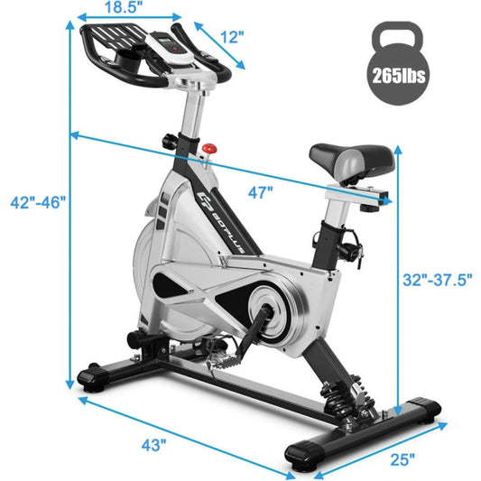 Adjustable Stationary Silent Belt Exercise Bike With Phone Holder And Digital Display 🌴 🌴 VibeFlex Sports