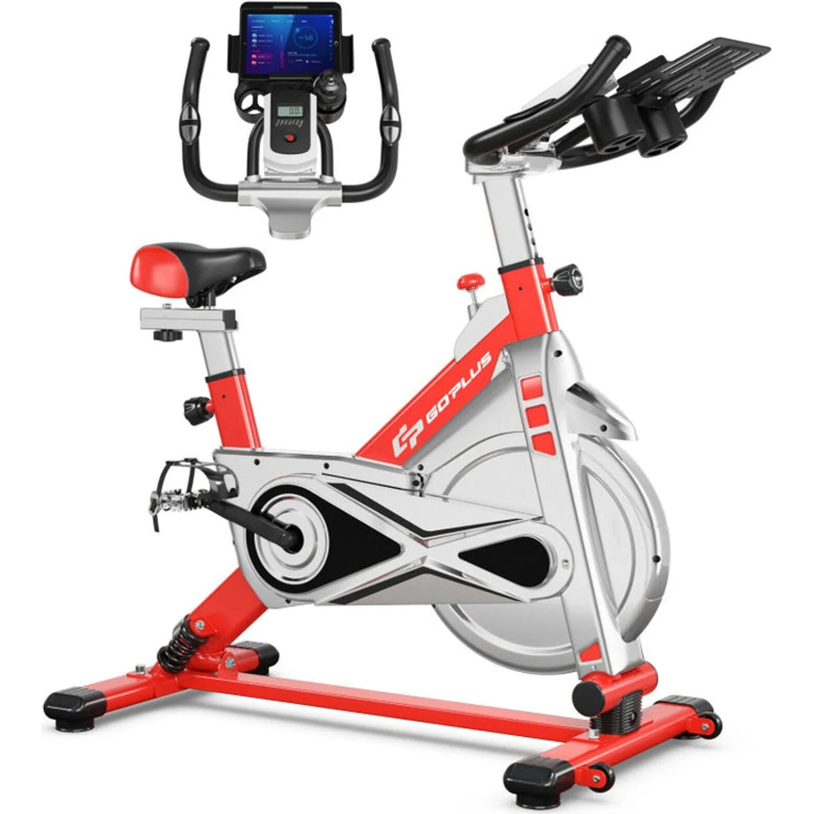Adjustable Stationary Silent Belt Exercise Bike With Phone Holder And Digital Display 🌴 🌴 VibeFlex Sports