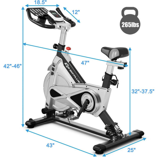 Adjustable Stationary Silent Belt Exercise Bike With Phone Holder And Digital Display 🌴 VibeFlex Sports