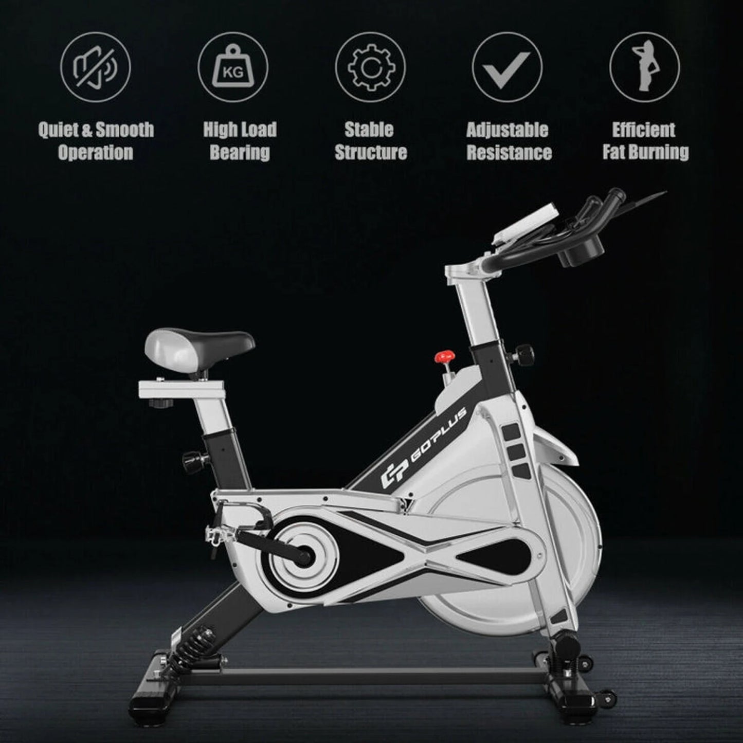 Adjustable Stationary Silent Belt Exercise Bike With Phone Holder And Digital Display 🌴 VibeFlex Sports