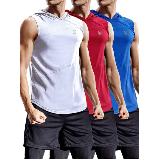 Performance Dry Fit Athletic Muscle Tank Top With Hood For Running 🌴 VibeFlex Sports