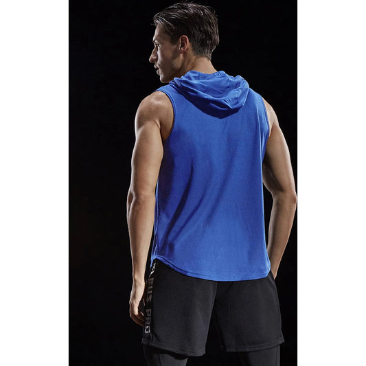 Performance Dry Fit Athletic Muscle Tank Top With Hood For Running 🌴 VibeFlex Sports