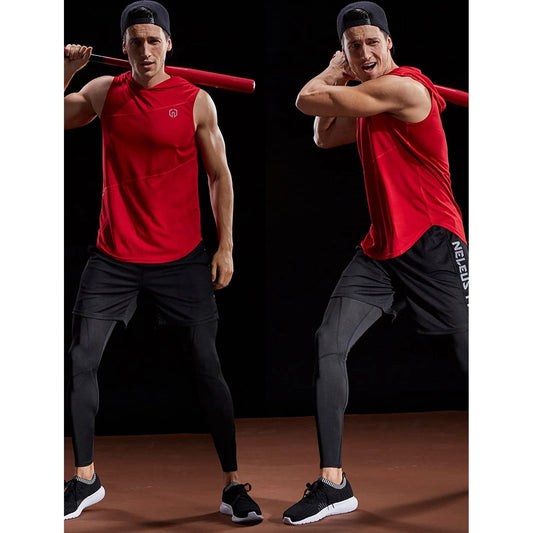 Performance Dry Fit Athletic Muscle Tank Top With Hood For Running 🌴 VibeFlex Sports