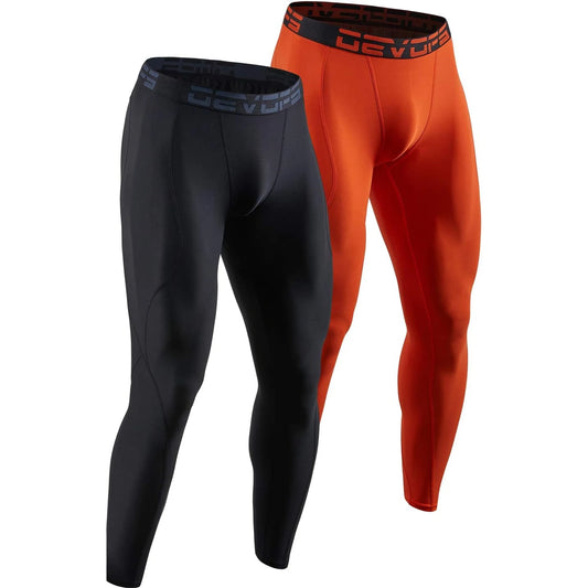 Men's Compression Athletic Leggings - Available In 2 Or 3 Pack, With Or Without Pocket 🌴 VibeFlex Sports