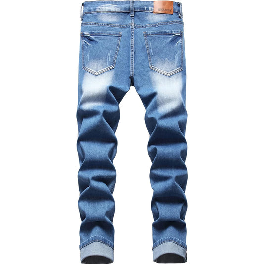 Men's Slim Fit Stretch Distressed Skinny Jeans With Comfort Flex Waistband 🌴 VibeFlex Sports