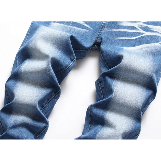 Men's Slim Fit Stretch Distressed Skinny Jeans With Comfort Flex Waistband 🌴