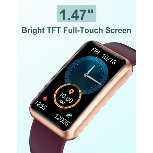 Ip68 Waterproof Fitness Tracker With Full Touch Screen, No Bluetooth Or App Required, Steps And Calories Counter, Sleep Tracker, And Alarm Clocks For Men And Women (Purple) 🌴 VibeFlex Sports