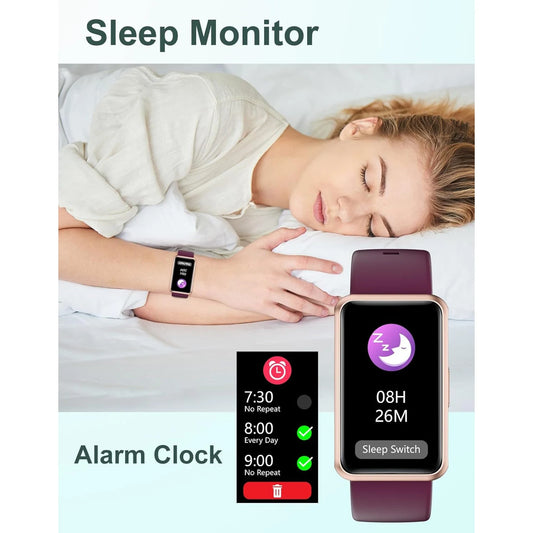Ip68 Waterproof Fitness Tracker With Full Touch Screen, No Bluetooth Or App Required, Steps And Calories Counter, Sleep Tracker, And Alarm Clocks For Men And Women (Purple) 🌴 VibeFlex Sports