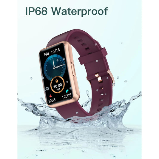 Ip68 Waterproof Fitness Tracker With Full Touch Screen, No Bluetooth Or App Required, Steps And Calories Counter, Sleep Tracker, And Alarm Clocks For Men And Women (Purple) 🌴 VibeFlex Sports