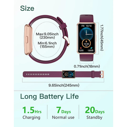 Ip68 Waterproof Fitness Tracker With Full Touch Screen, No Bluetooth Or App Required, Steps And Calories Counter, Sleep Tracker, And Alarm Clocks For Men And Women (Purple) 🌴 VibeFlex Sports