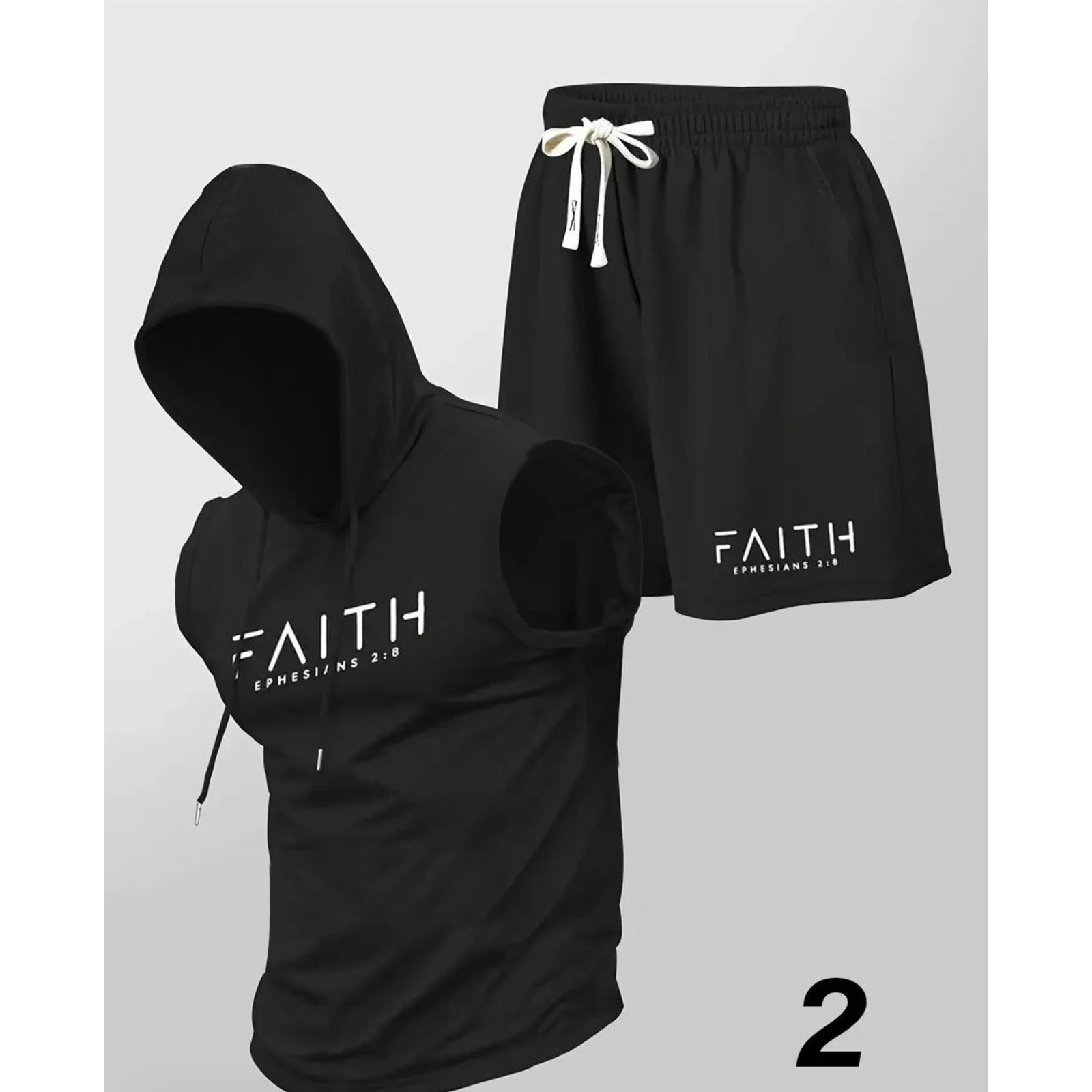 Men’s Black Sleeveless Hoodie & Shorts Set 🌴 VibeFlex Sports