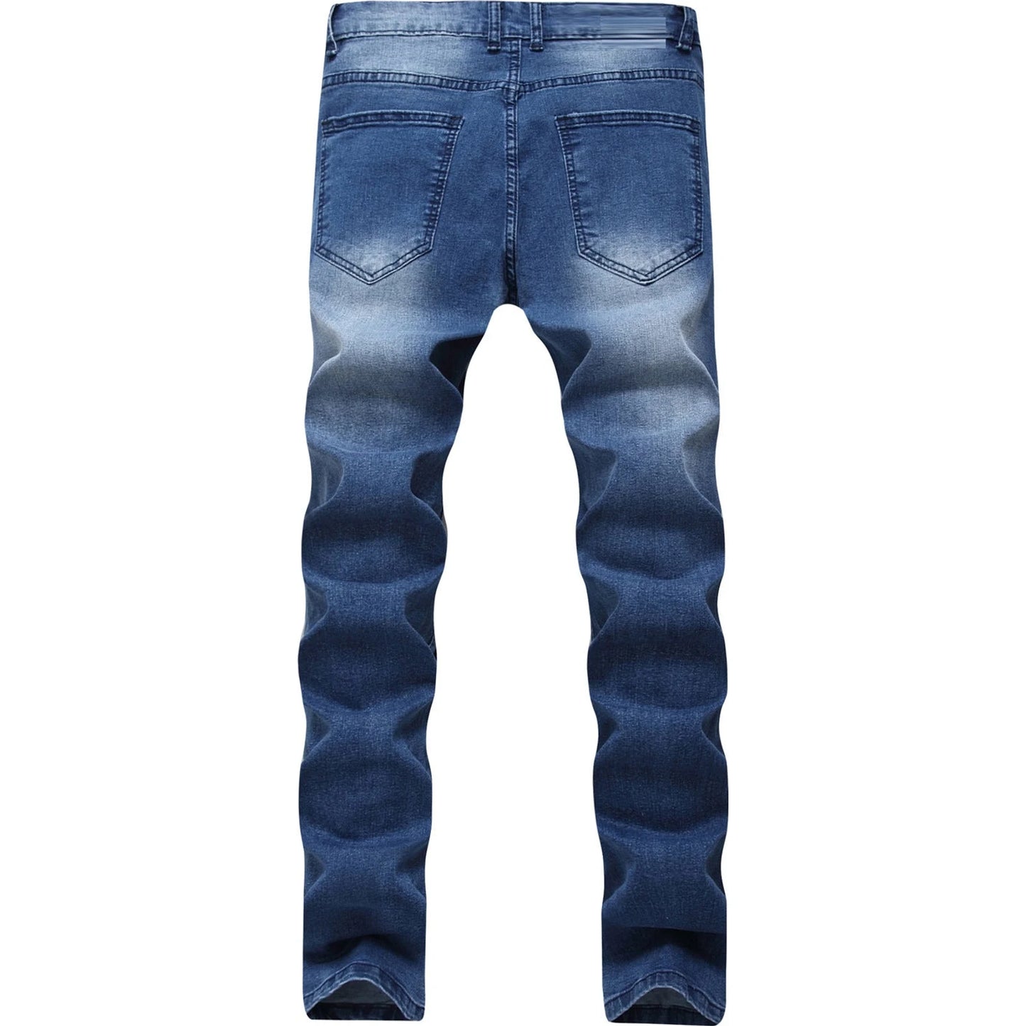 Multi-holes, Blue Elastic Men's Jeans Slim-fitting Small Straight 🌴 VibeFlex Sports