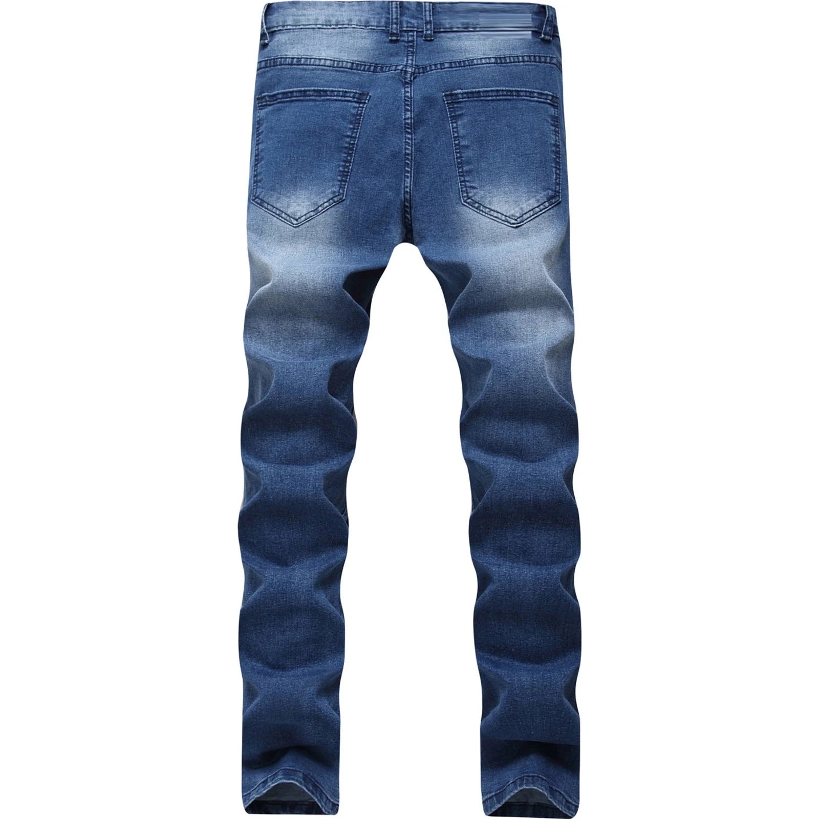 Multi-holes, Blue Elastic Men's Jeans Slim-fitting Small Straight 🌴 VibeFlex Sports