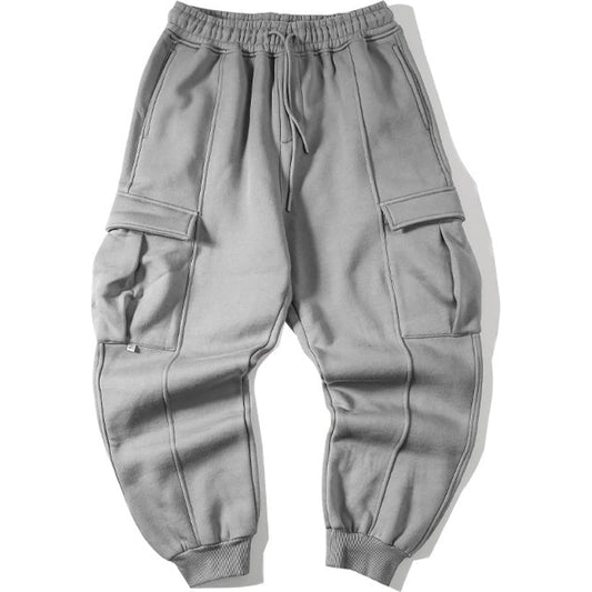 Gray Guard Pants Men's  Plus Velvet Sweatpants Thickened Straight Loose 🌴 VibeFlex Sports