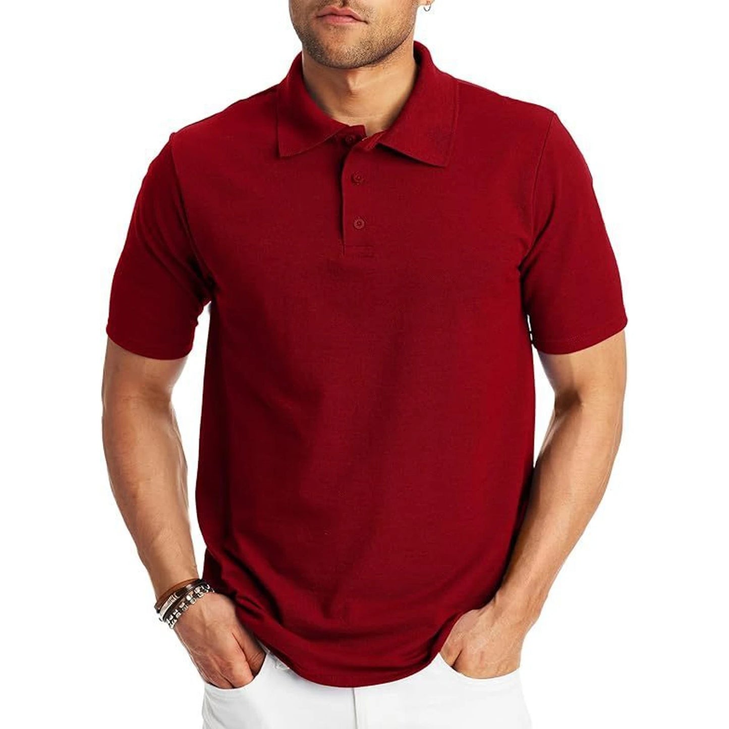 Loose And Simple Men's Short-sleeved Polo Shirt 🌴