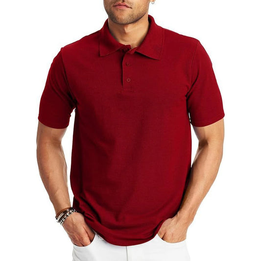 Loose And Simple Men's Short-sleeved Polo Shirt 🌴