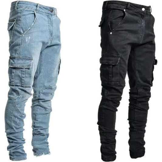Denim Trousers With Knee And Feet Hole Zippers 🌴 VibeFlex Sports