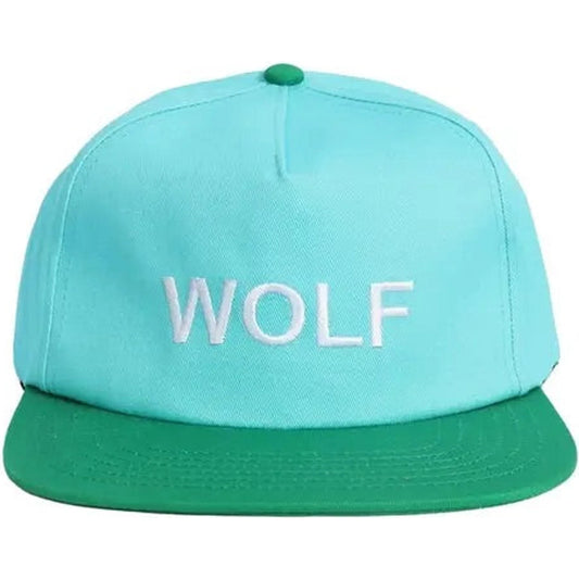 Gulf Of America Leather Patch Hat, Light Blue With Green Brim, Simple Design, Adjustable Fit I Just Asking You When You Wanted To Go 🌴 VibeFlex Sports