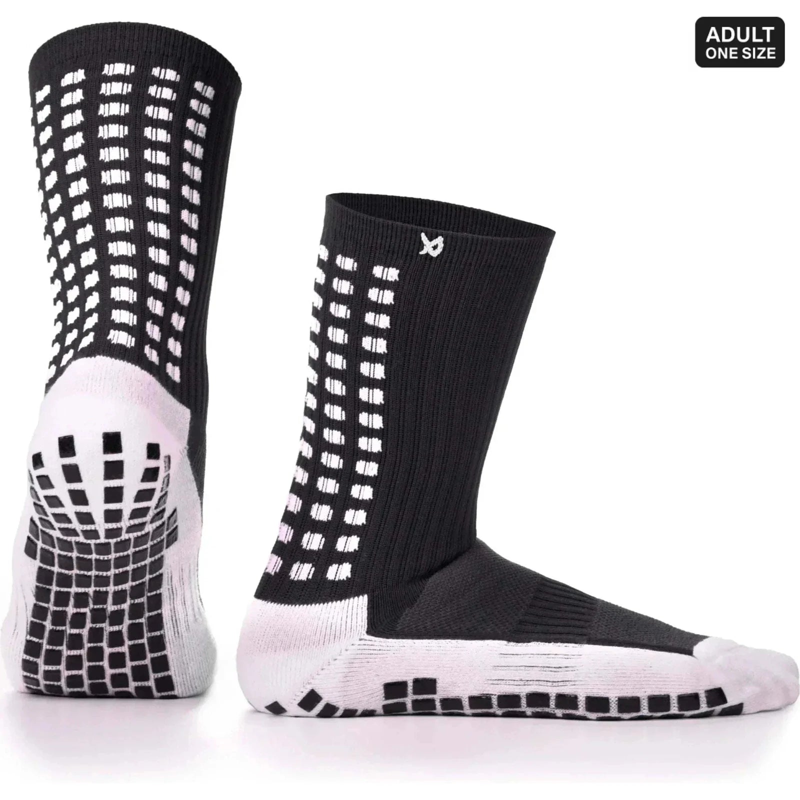 Grip Socks Football - Calf Socks - Black - Lux - Black / Large 🌴 LUX Sports