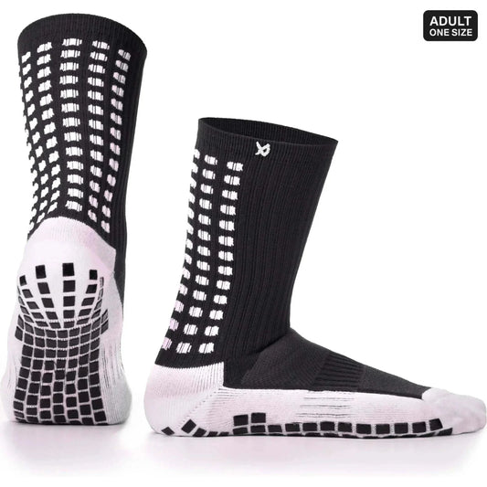 Grip Socks Football - Calf Socks - Black - Lux - Black / Large 🌴 LUX Sports