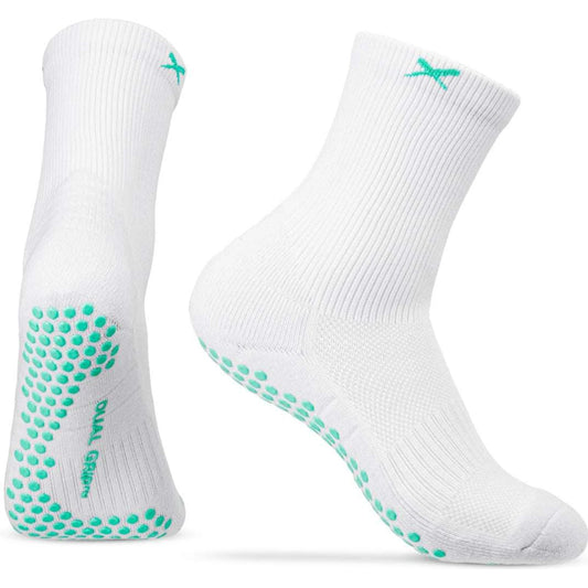 Grip Socks Pickleball - Calf Socks - White - Lux 🌴 LUX Sports