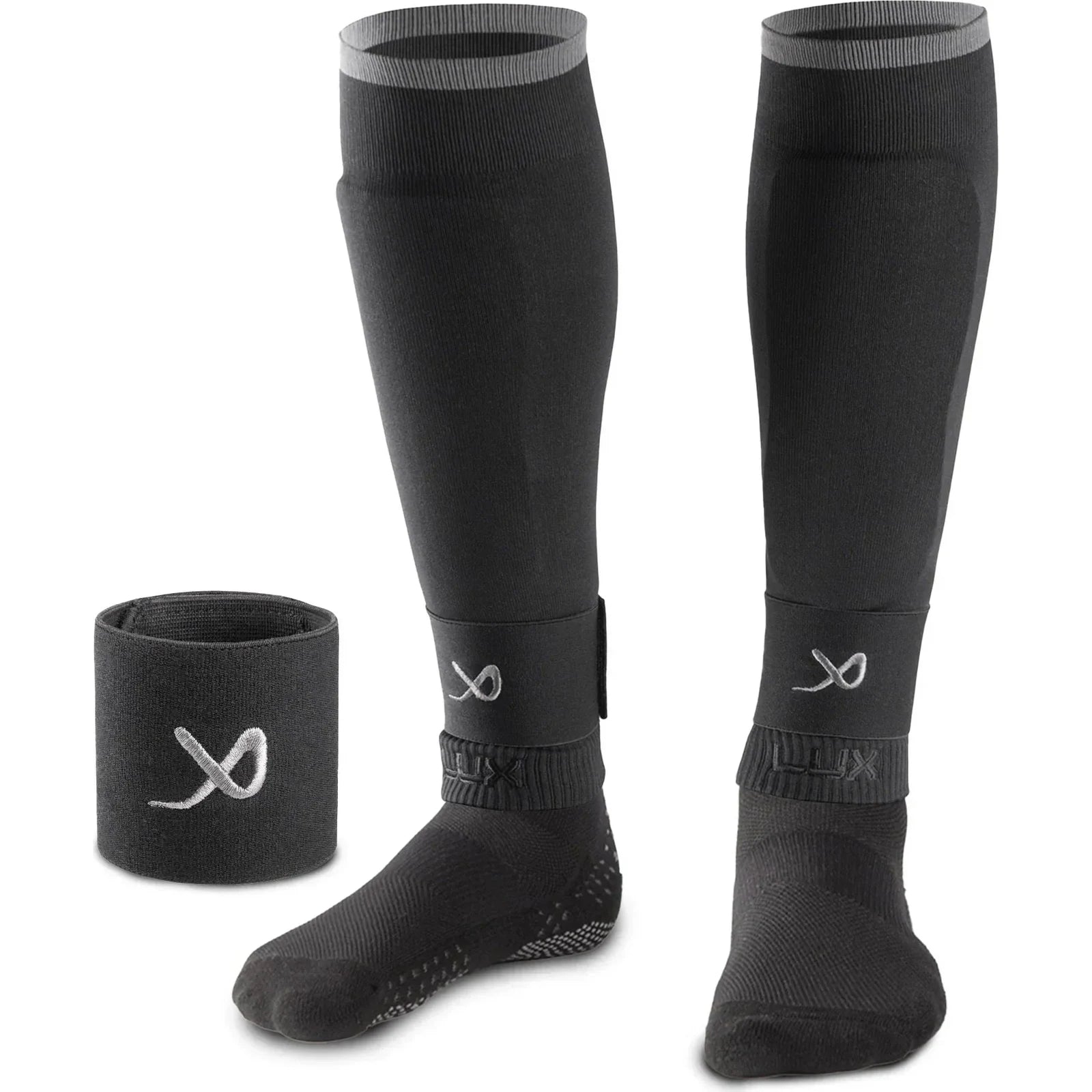 Football Sleeves - Black - Lux - Black / Large 🌴 LUX Sports