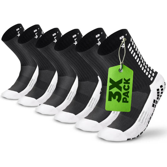 Grip Socks Football - Calf Socks Football - Multipack Black - Lux - Black / 3x / Large 🌴 LUX Sports